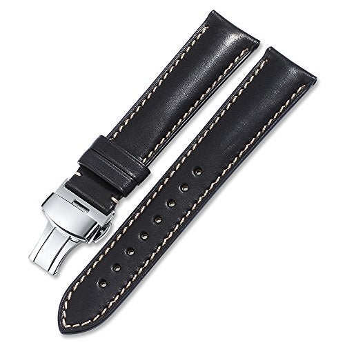 iStrap Quick Release Watch Band - Top Grain Leather Replacement Quickfit Strap - Stainless Steel Buckle - 18mm, 19mm, 20mm, 21mm 22mm,24mm for Men Women - Image 1