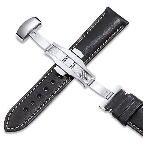 iStrap Quick Release Watch Band - Top Grain Leather Replacement Quickfit Strap - Stainless Steel Buckle - 18mm, 19mm, 20mm, 21mm 22mm,24mm for Men Women - Image 2
