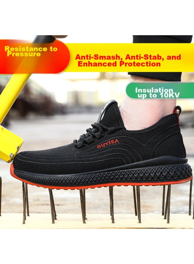 JUNBU Junbu Safety Shoes For Men, Electrician Ulated Plastic Toe Cap, Anti-smashing, Puncture-resistant, Breathable, Lightweight Work Shoes 9156kv Size 41 - Image 4