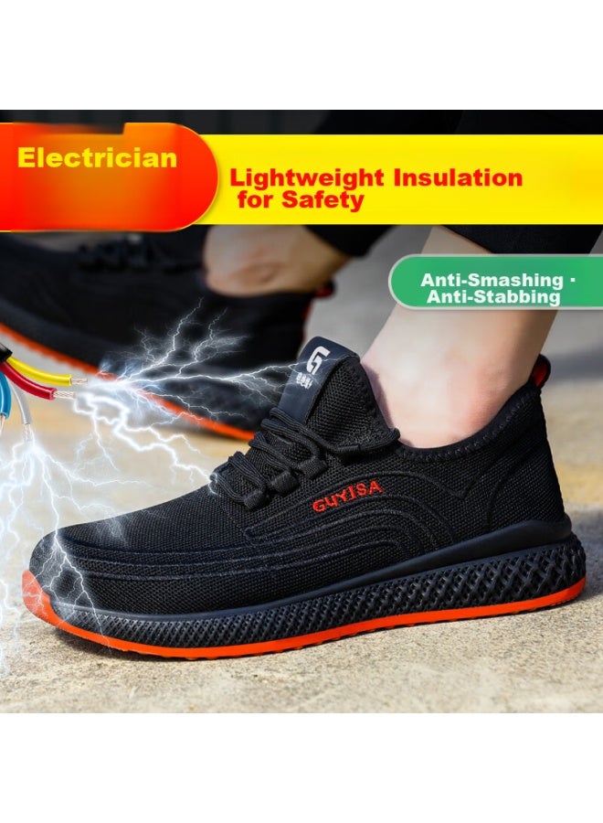 JUNBU Junbu Safety Shoes For Men, Electrician Ulated Plastic Toe Cap, Anti-smashing, Puncture-resistant, Breathable, Lightweight Work Shoes 9156kv Size 41 - Image 3