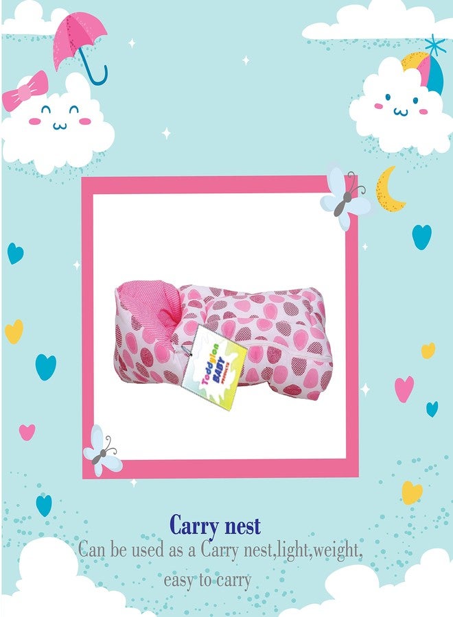 Toddylon Baby Bags Baby 3 in 1 Baby Bed | Baby Wrapper | Holder | Newborn Baby Boys Girls | Cotton (0-6 Months) Pink - Image 5