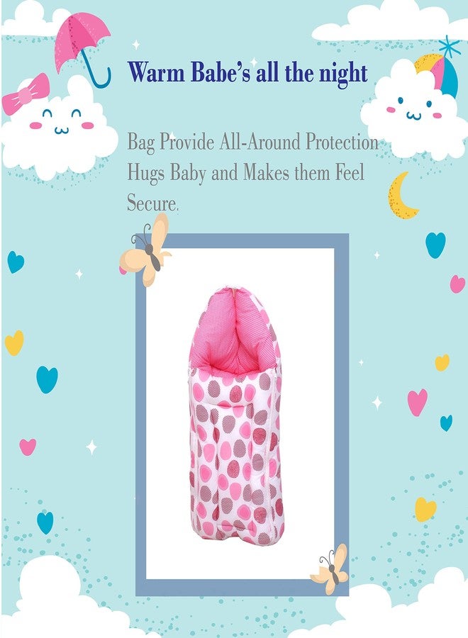Toddylon Baby Bags Baby 3 in 1 Baby Bed | Baby Wrapper | Holder | Newborn Baby Boys Girls | Cotton (0-6 Months) Pink - Image 4