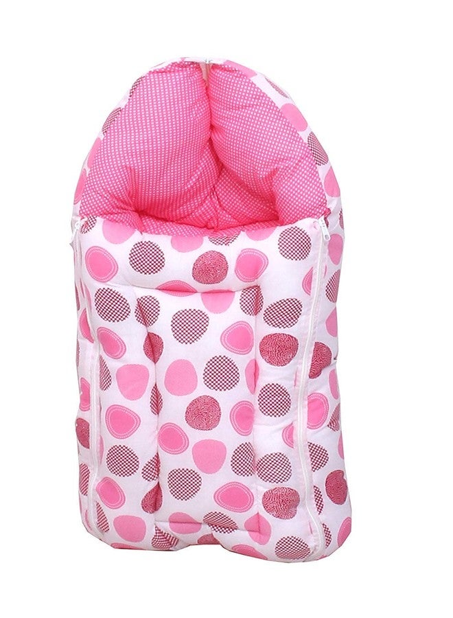 Toddylon Baby Bags Baby 3 in 1 Baby Bed | Baby Wrapper | Holder | Newborn Baby Boys Girls | Cotton (0-6 Months) Pink - Image 1