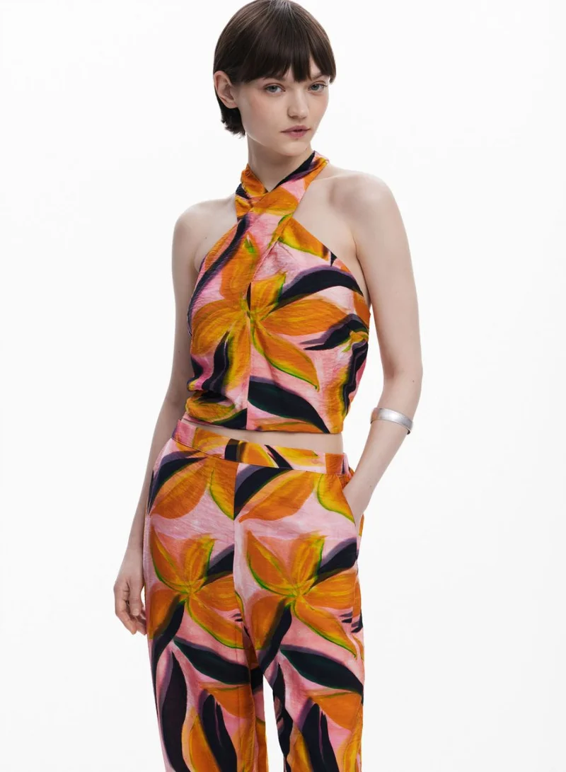 DESIGUAL Floral Print Trousers