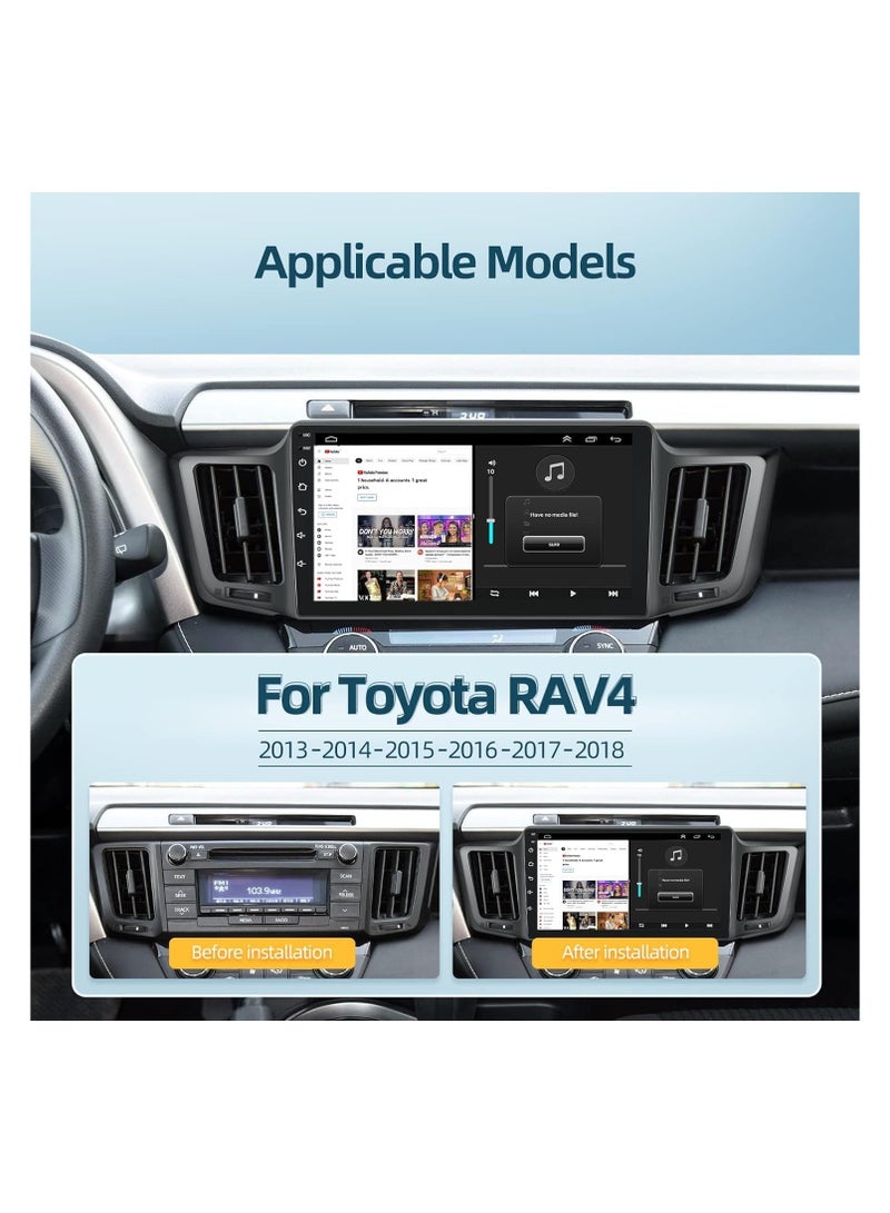 ستيريو سيارة أندرويد لتويوتا RAV4 2013-2017 2 جيجابايت رام 32 جيجابايت روم 10 بوصة يدعم Apple Carplay، MirrorLink WiFi BT، شاشة لمس IPS 2.5D مع كاميرا AHD متضمنة - Image 2