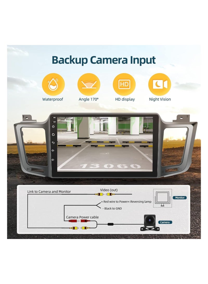 ستيريو سيارة أندرويد لتويوتا RAV4 2013-2017 2 جيجابايت رام 32 جيجابايت روم 10 بوصة يدعم Apple Carplay، MirrorLink WiFi BT، شاشة لمس IPS 2.5D مع كاميرا AHD متضمنة - Image 4