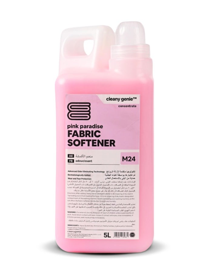 cleany genie Long Lasting Fabric Softener Concentrate Liquid Pink Paradise Fragrance 5L  - Image 1