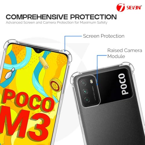 7-Seven 7SEVEN® Back Cover for Poco M3 Transparent Mobile Back Case Shock Proof Design Camera Edges Protection Crystal Clear Phone Case Silicon Soft TPU and Flexible Bumper Phone Cover - Image 3