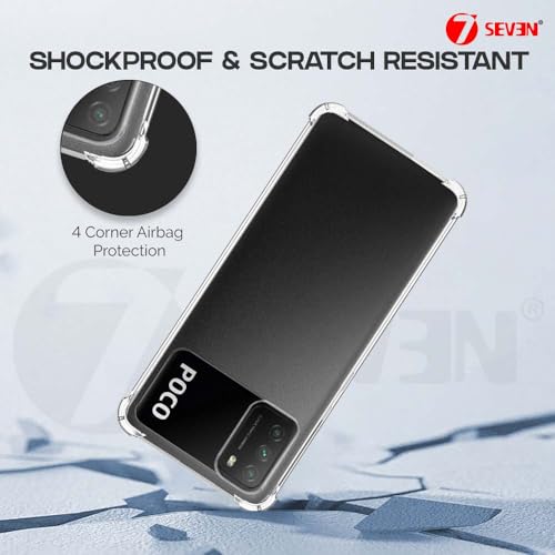 7-Seven 7SEVEN® Back Cover for Poco M3 Transparent Mobile Back Case Shock Proof Design Camera Edges Protection Crystal Clear Phone Case Silicon Soft TPU and Flexible Bumper Phone Cover - Image 4