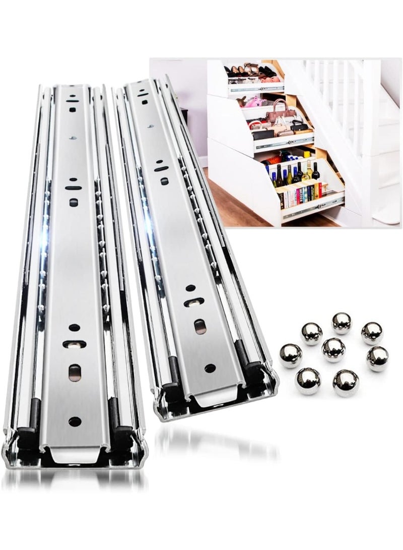Relex 1 Pair of Heavy Duty Drawer Slides, 68 kg Load Capacity Drawer Slides, 12 Inch Ball Bearing Drawer Slides, 3 Folds Full Extension Drawer Slides - Image 1