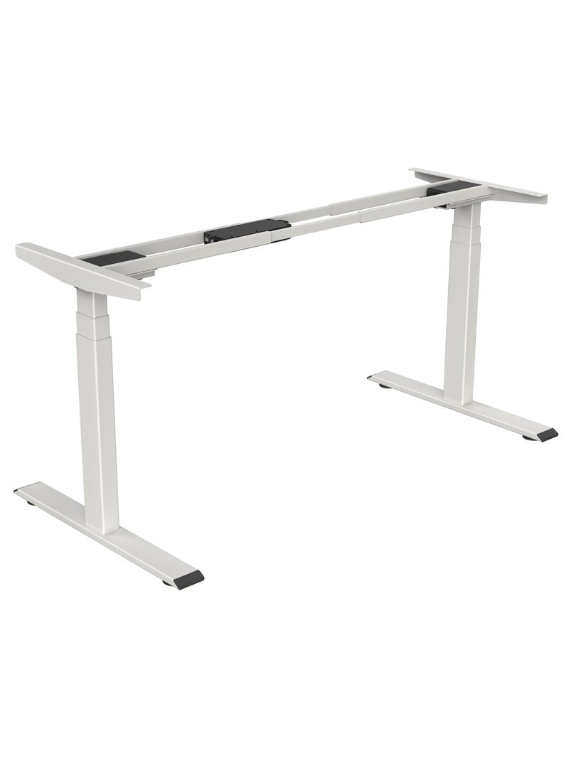 AMFAH Height Adjustable Table Frame With Twin Motorized Control Box (White Frame Only) - Image 1