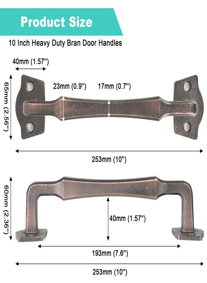 Eumtenr Sliding Barn Door Handle,10 Inch Heavy Duty Rustic Design Barn Door Pull, for DIY Sliding Barn Door, Gate, Shed, Garage | Square Solid Metal Material, Oil Rubbed Bronze Finish - Image 2