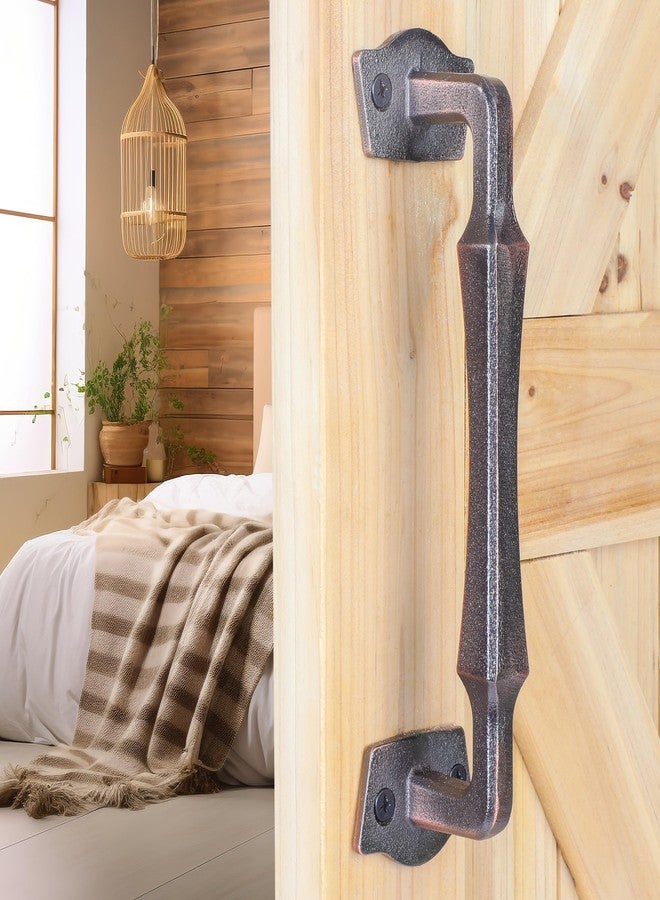Eumtenr Sliding Barn Door Handle,10 Inch Heavy Duty Rustic Design Barn Door Pull, for DIY Sliding Barn Door, Gate, Shed, Garage | Square Solid Metal Material, Oil Rubbed Bronze Finish - Image 1