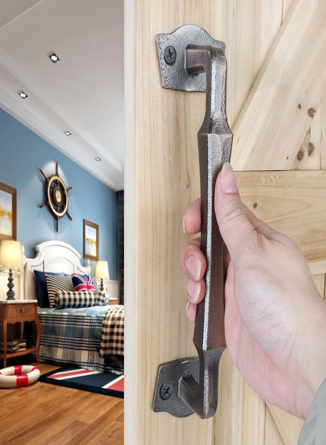 Eumtenr Sliding Barn Door Handle,10 Inch Heavy Duty Rustic Design Barn Door Pull, for DIY Sliding Barn Door, Gate, Shed, Garage | Square Solid Metal Material, Oil Rubbed Bronze Finish - Image 5