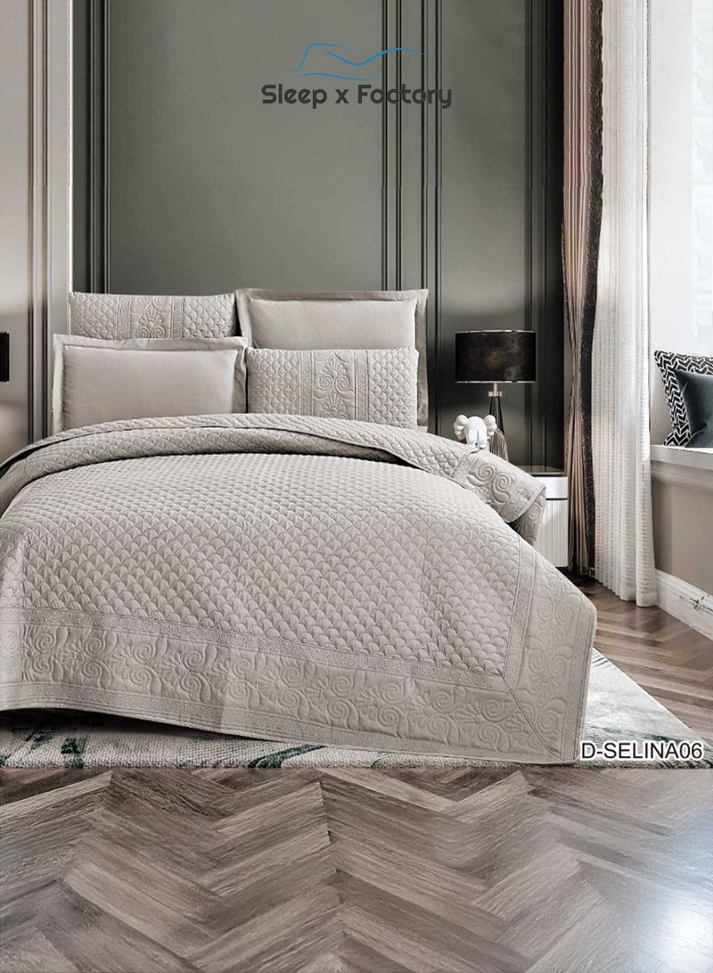 Sleep x Factory 6-Piece Compressed Comforter Set – Soft Microfiber Fabric – Elegant Design