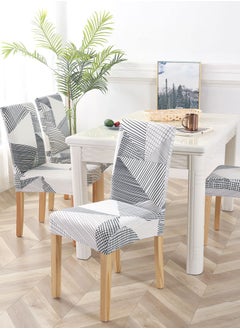 Sharpdo 6-Piece Set Modern Simple Dyed Elastic One-Piece Chair Cover For All Seasons  - Image 3