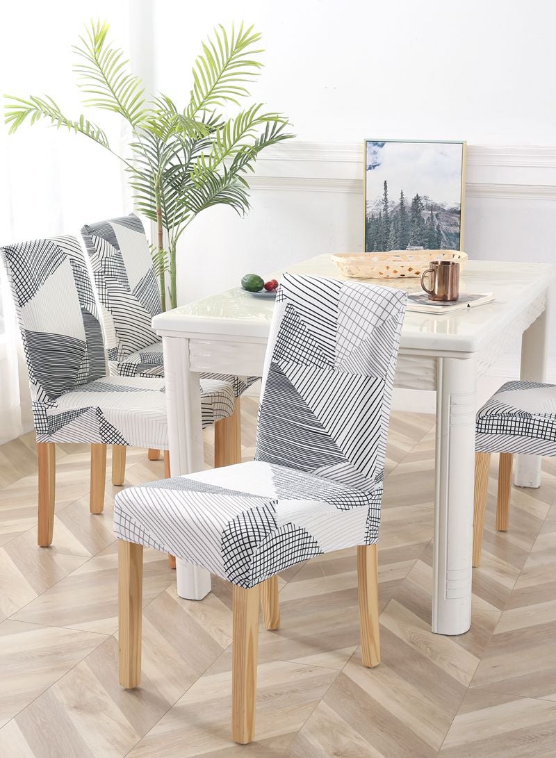 Sharpdo 6-Piece Set Modern Simple Dyed Elastic One-Piece Chair Cover For All Seasons - Image 3