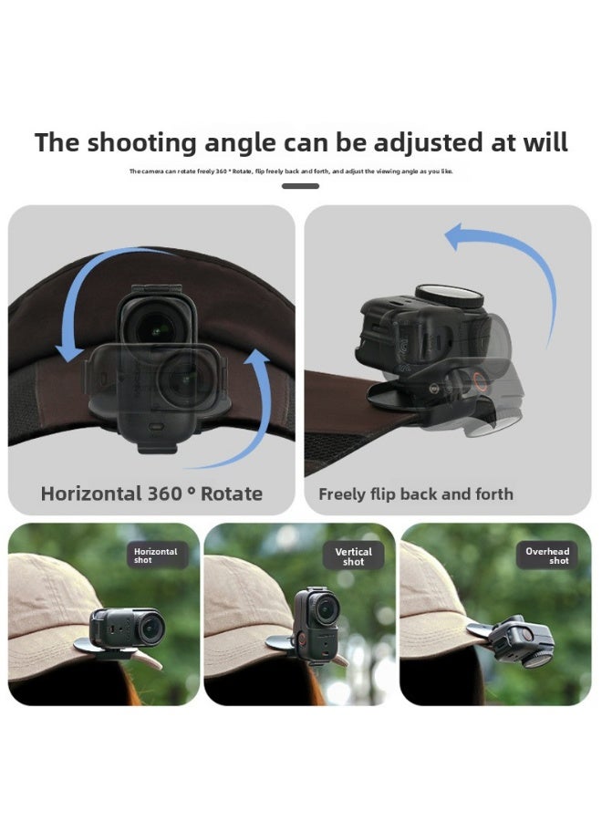 سني لايف مشبك قبعة Sunnylife متوافق مع DJI Osmo Nano – حامل كاميرا رياضية قابل للدوران 360 درجة، لتصوير منظور الشخص الأول بدون استخدام اليدين، مناسب للقبعة أو حزام الظهر أو رباط الرأس - Image 3