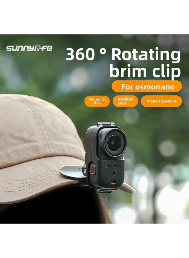سني لايف مشبك قبعة Sunnylife متوافق مع DJI Osmo Nano – حامل كاميرا رياضية قابل للدوران 360 درجة، لتصوير منظور الشخص الأول بدون استخدام اليدين، مناسب للقبعة أو حزام الظهر أو رباط الرأس - Image 2