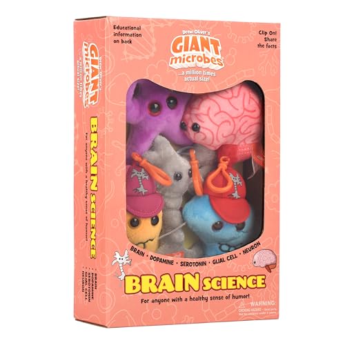 Giant Microbes GIANTmicrobes Brain Science Themed Gift Box, Brain Gifts, Neurology, Psychology Gifts, Plush Keychain, Therapist Gift, Bag Charms, Mental Health Awareness, TBI Awareness - Image 1