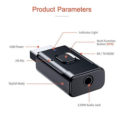 TANTRA BlueMe Bluetooth Receiver for Car Transmitter for TV Wireless Adapter Bluetooth Dongle Car Bluetooth Device - Image 2
