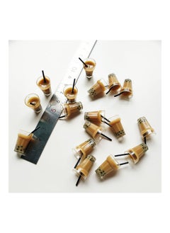 17-Piece Miniature Milk Tea Shape Earrings Charms Set