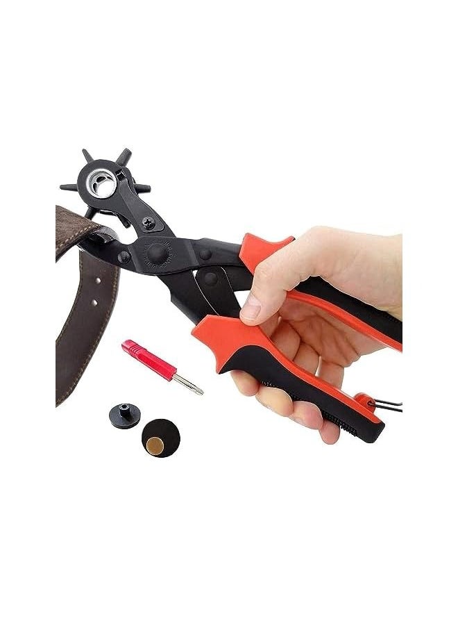 PROMASS Puncher Tool Drift Punches Leather Hole Punch for Belt, Watch Bands, Saddles, Straps and More, Professional Leather & Fabric Hole Puncher for Crafts & DIY, Belt Hole Puncher, Punch Plier  - Image 1