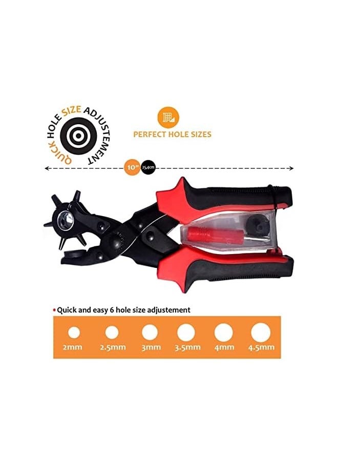 PROMASS Puncher Tool Drift Punches Leather Hole Punch for Belt, Watch Bands, Saddles, Straps and More, Professional Leather & Fabric Hole Puncher for Crafts & DIY, Belt Hole Puncher, Punch Plier  - Image 3
