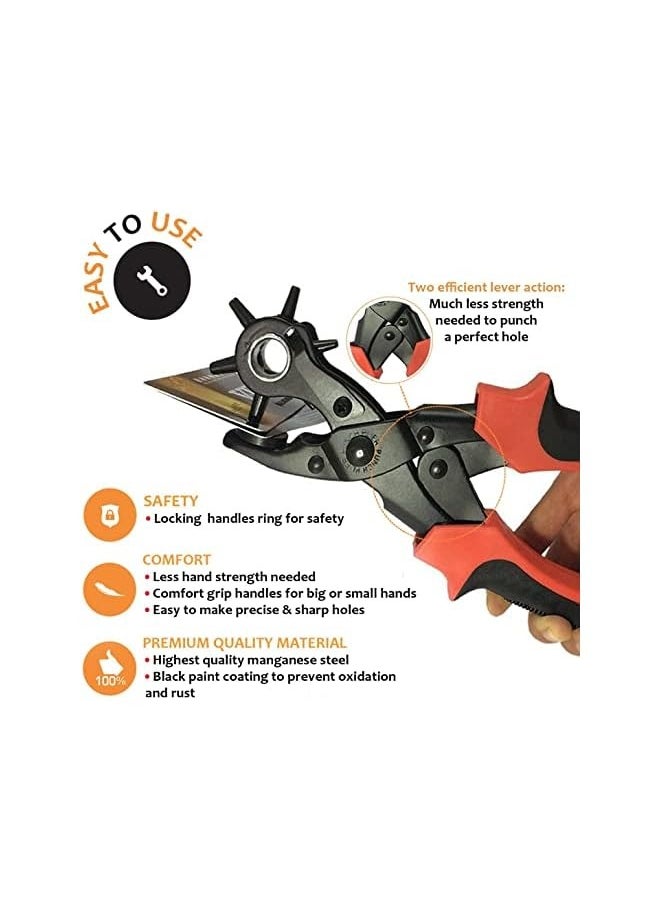 PROMASS Puncher Tool Drift Punches Leather Hole Punch for Belt, Watch Bands, Saddles, Straps and More, Professional Leather & Fabric Hole Puncher for Crafts & DIY, Belt Hole Puncher, Punch Plier  - Image 4