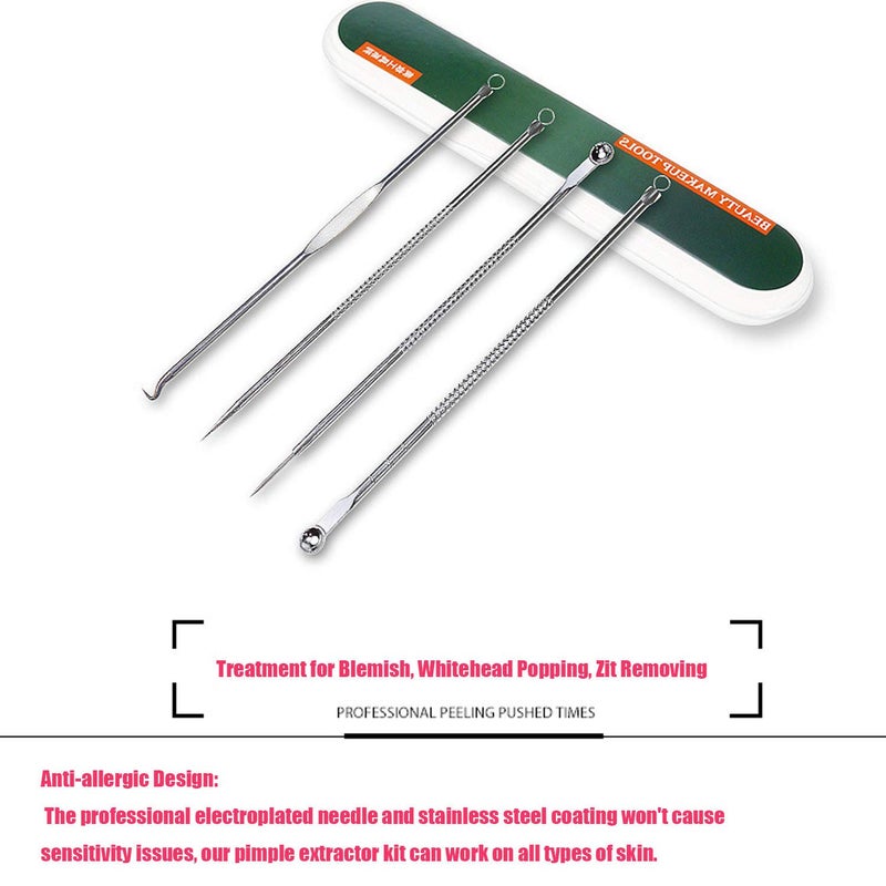 ZTRHYOO Blackhead Remover Pimple Comedone Extractor Tool Best Acne Removal Kit - Treatment for Blemish, Whitehead Popping, Zit Removing for Risk Free Nose Face Skin with Caseï¼ˆSliverï¼‰ - Image 2