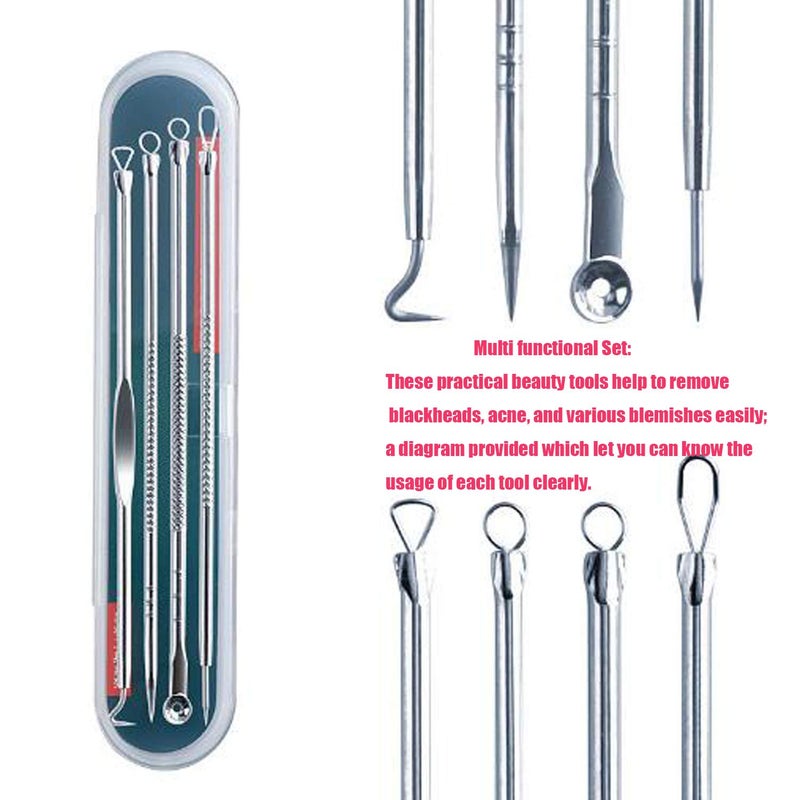 ZTRHYOO Blackhead Remover Pimple Comedone Extractor Tool Best Acne Removal Kit - Treatment for Blemish, Whitehead Popping, Zit Removing for Risk Free Nose Face Skin with Caseï¼ˆSliverï¼‰ - Image 3