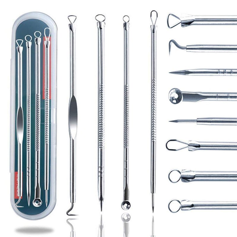 ZTRHYOO Blackhead Remover Pimple Comedone Extractor Tool Best Acne Removal Kit - Treatment for Blemish, Whitehead Popping, Zit Removing for Risk Free Nose Face Skin with Caseï¼ˆSliverï¼‰ - Image 1