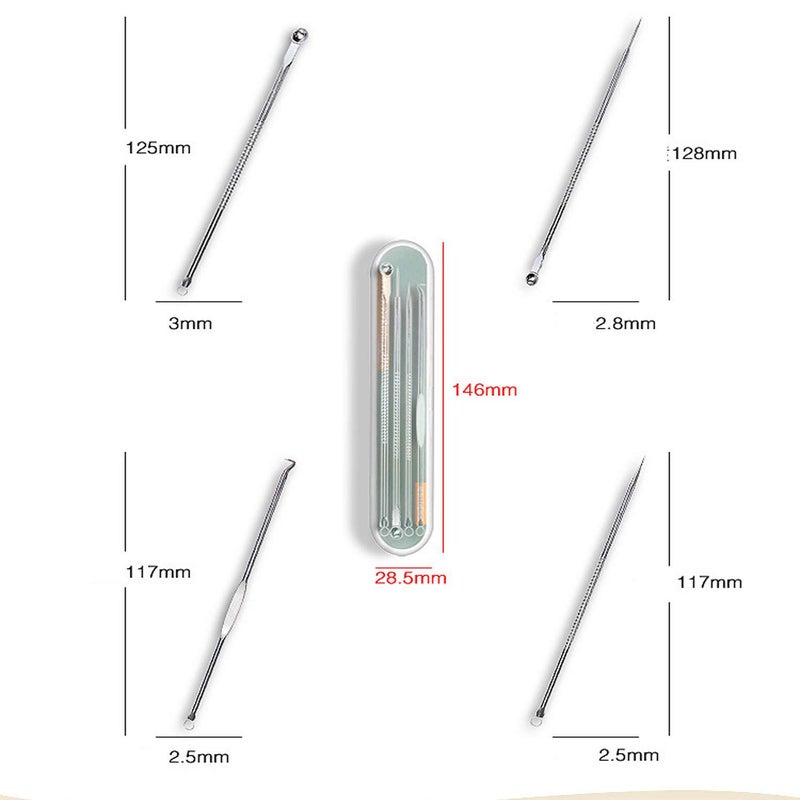 ZTRHYOO Blackhead Remover Pimple Comedone Extractor Tool Best Acne Removal Kit - Treatment for Blemish, Whitehead Popping, Zit Removing for Risk Free Nose Face Skin with Caseï¼ˆSliverï¼‰ - Image 5
