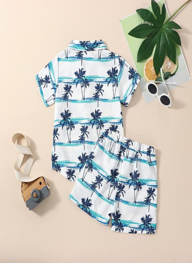 BOIZONTY Western Toddler Boy Clothes Short Sleeve Coconut Tree Button Down Shirt Tops+ Hawaiian Country Shorts Summer Outfits (Coconut Tree White,5-6T) - Image 4