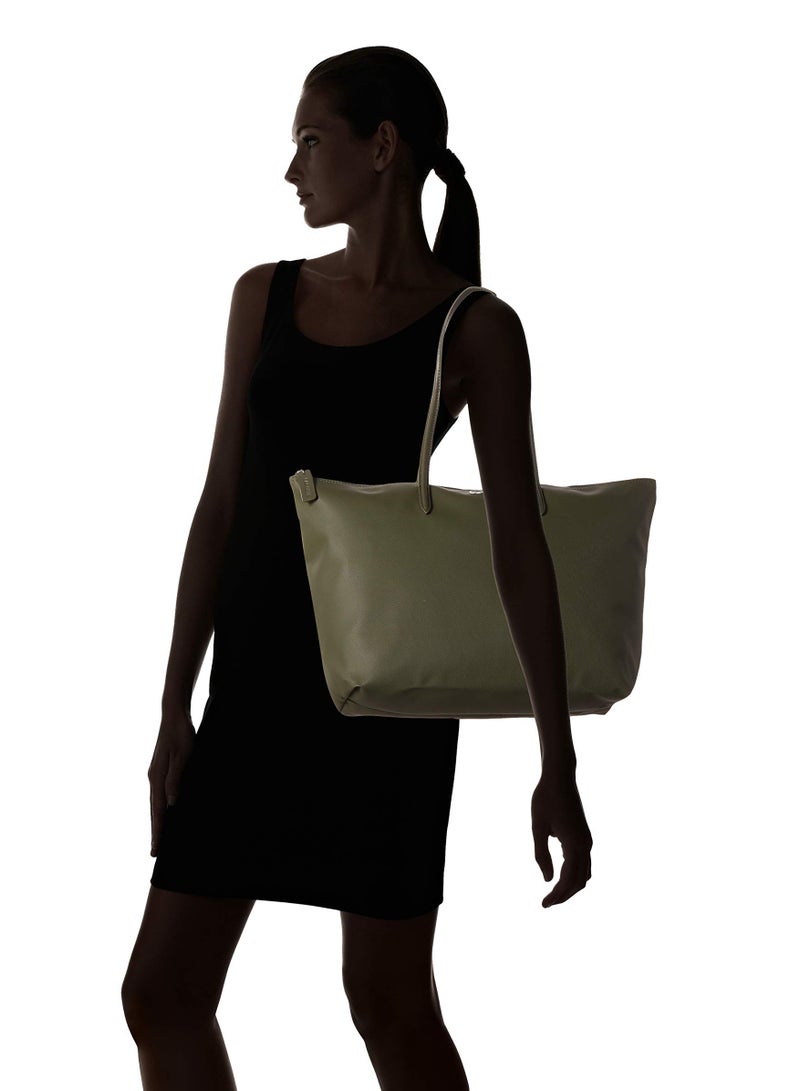 LACOSTE Lacoste bag Women's L12.12 Concept Fashion Versatile Large Capacity Large Size Zipper Handheld Shoulder Bag Tote Bag Large Army Green 45cm * 30cm * 12cm  - Image 2