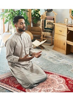 OLUDENIZ Ramadan Premium Red Velvet Muslim Prayer Mat – Luxurious and Comfortable Praying Experience  - Image 2