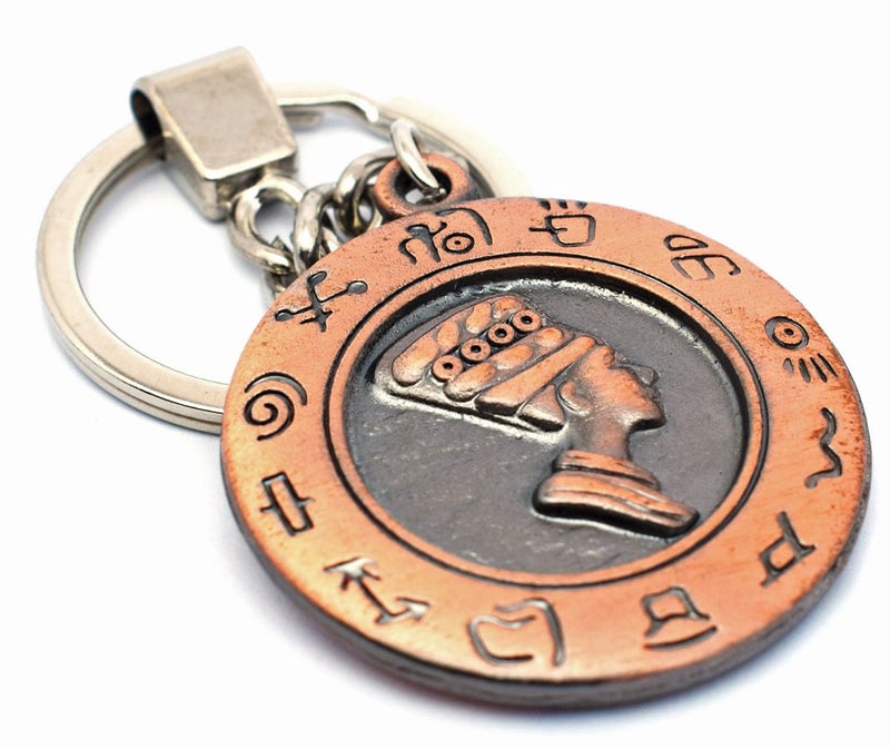 immatgar pharaonic Nefertiti and Cleopatra keychain Egyptian souvenirs gifts from egypt Authentic Pharaoh (Burnt Red) - Image 1