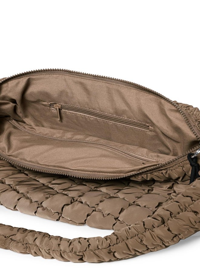 ODODOS Quilted Carryall Tote Bag for Women Crossbody Large Hobo Lightweight Padding Shoulder Bag, Brown - Image 5