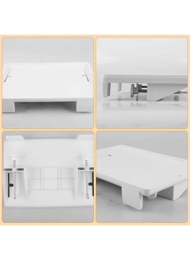 White Clip On Bedside Shelf With Cable Management Floating Bed Tray Side Table - Image 3