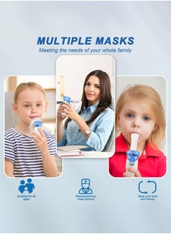 Hulami Portable Nebulizer Machine, Handheld Mini Mesh Nebulizer for Adults and Babies, Personal Steam Inhaler Nebulizer Machine with Mask Mouthpiece for Easy Breathing  - Image 2