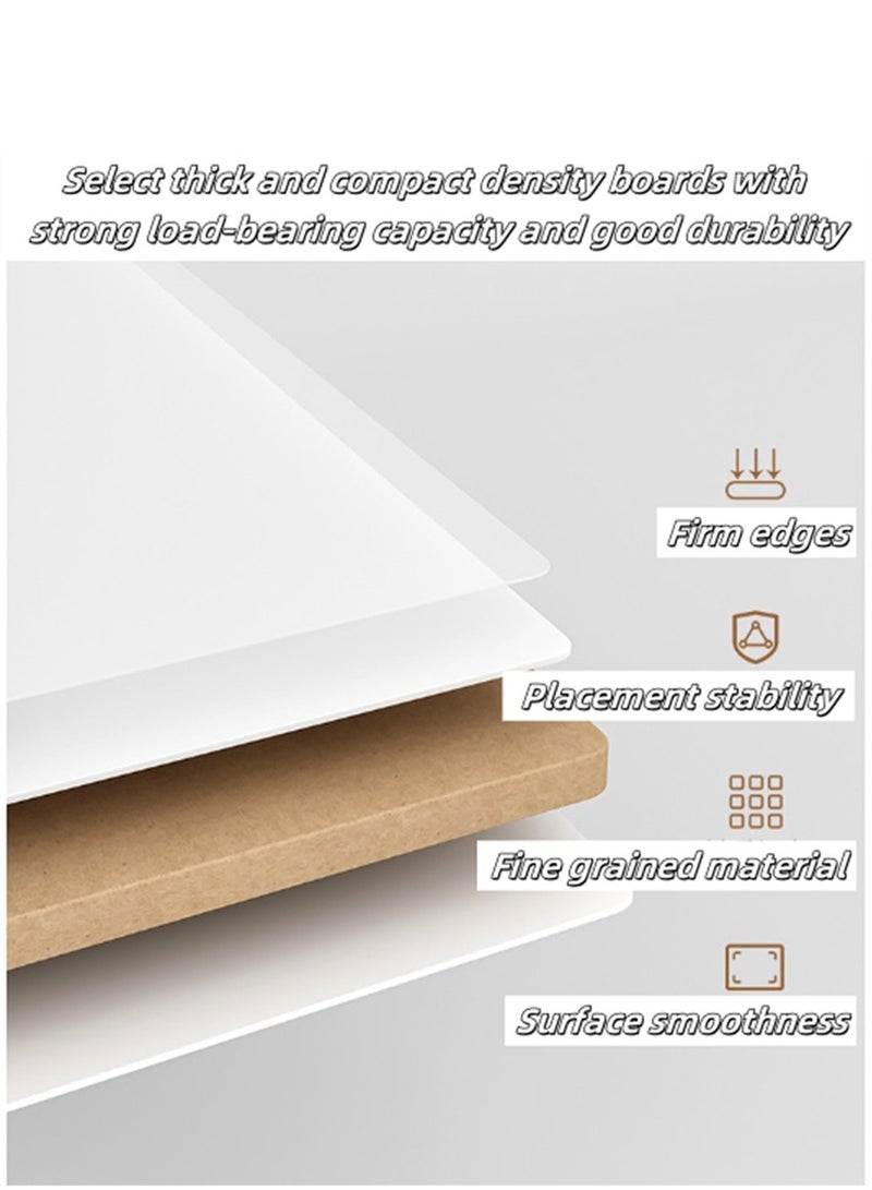 Wooden Storage Cabinet, 4 Tier Shelves Cabinet Rack Stand with RGB Light and Remote Control, Multifunctional Corner Unit Narrow Cupboard Nightstand Organizer for Bedroom Living Room Office (White, SGG035) - Image 3