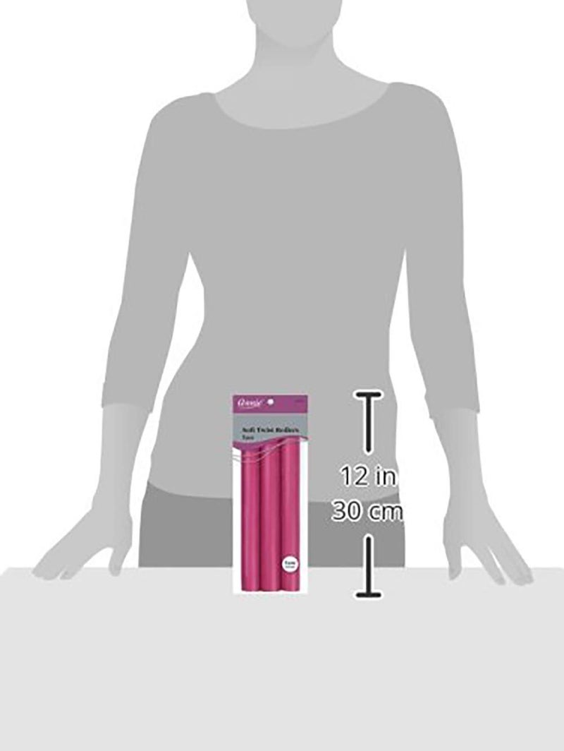 Annie Salon Style Soft Flexible Twist Hair Rollers Pack of 3 - 10" Long and 1 3/16" in Diameter Plum - Hair Curling and Styling Tools - Image 1