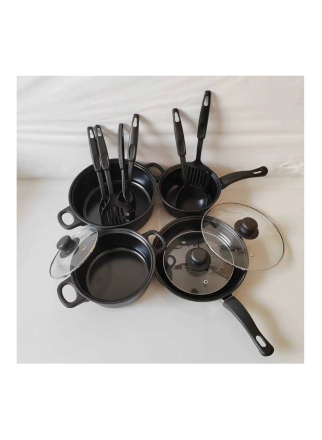 مجموعة أواني طهي مكونة من 13 قطعة، وعاء حساء غير لاصق، وعاء طبخ، مقلاة، مجموعة متعددة القطع - Image 2