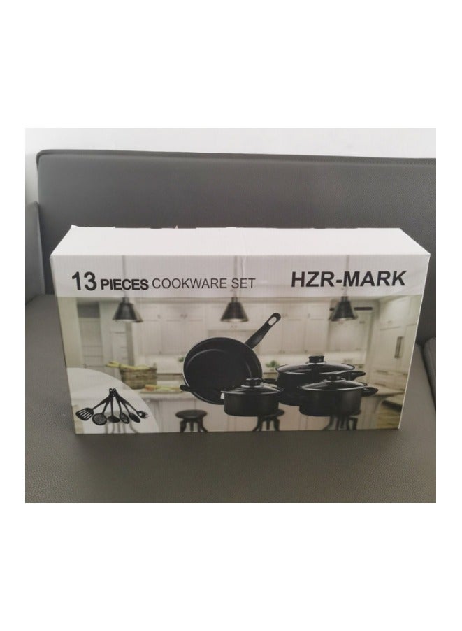 مجموعة أواني طهي مكونة من 13 قطعة، وعاء حساء غير لاصق، وعاء طبخ، مقلاة، مجموعة متعددة القطع - Image 1