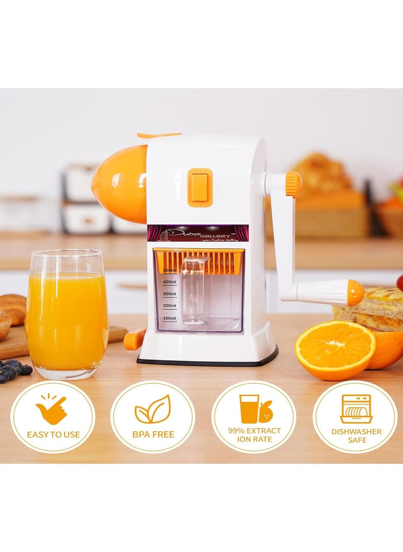 Manual Citrus Juicer, Hand Juicer Machines with Cleaning Brush Portable Juicer Squeezer for Orange, Lemon, Lime, Easy to Clean, Large Capacity Orange Juicer
