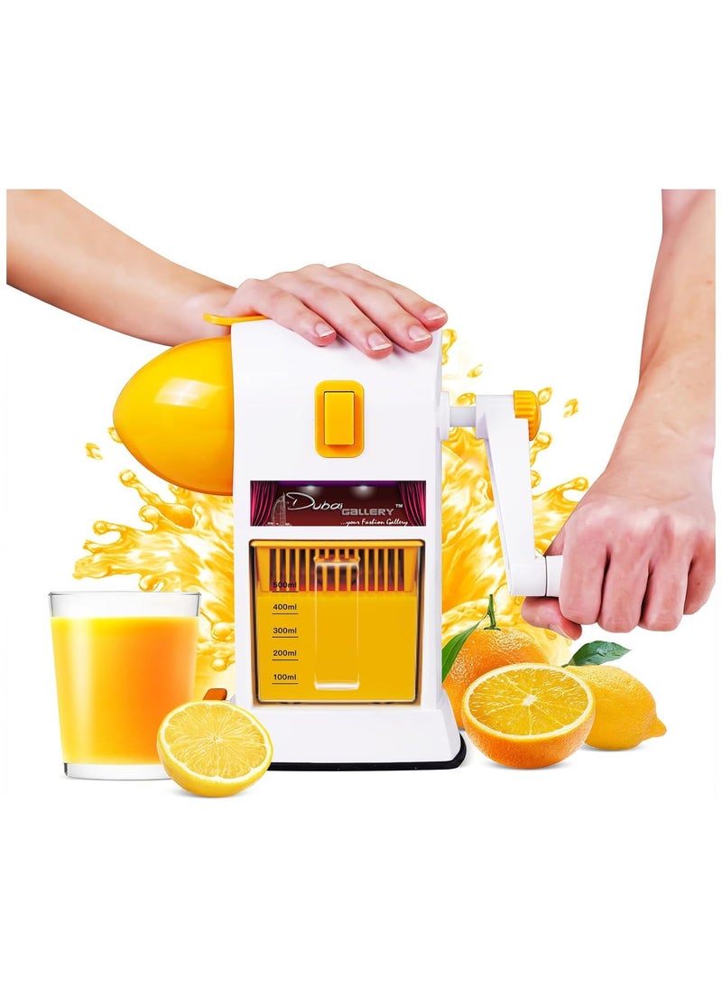 Manual Citrus Juicer, Hand Juicer Machines with Cleaning Brush Portable Juicer Squeezer for Orange, Lemon, Lime, Easy to Clean, Large Capacity Orange Juicer