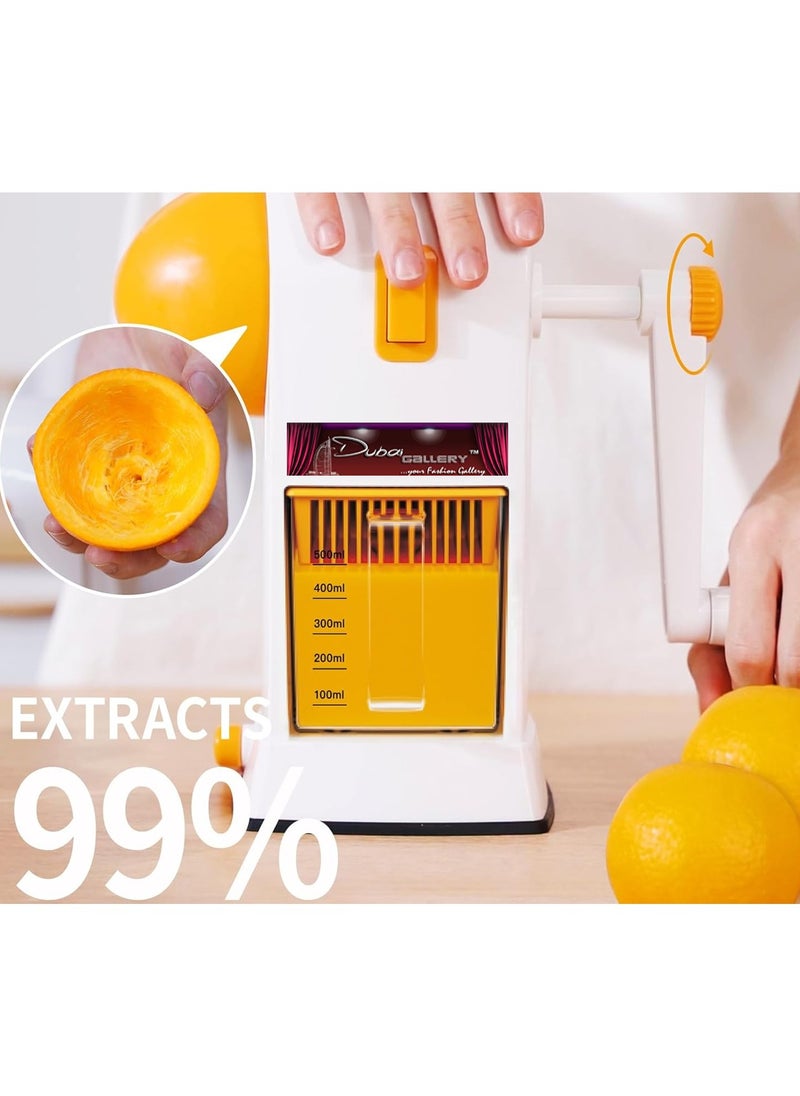 Manual Citrus Juicer, Hand Juicer Machines with Cleaning Brush Portable Juicer Squeezer for Orange, Lemon, Lime, Easy to Clean, Large Capacity Orange Juicer