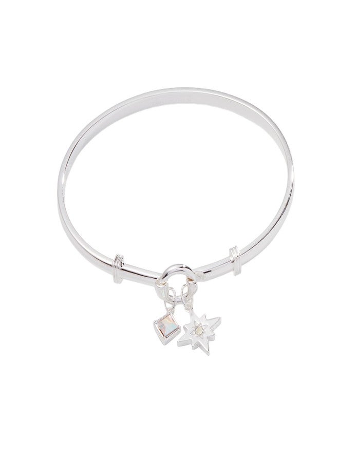 Alex and Ani North Star + Crystal Charm Clip Bangle