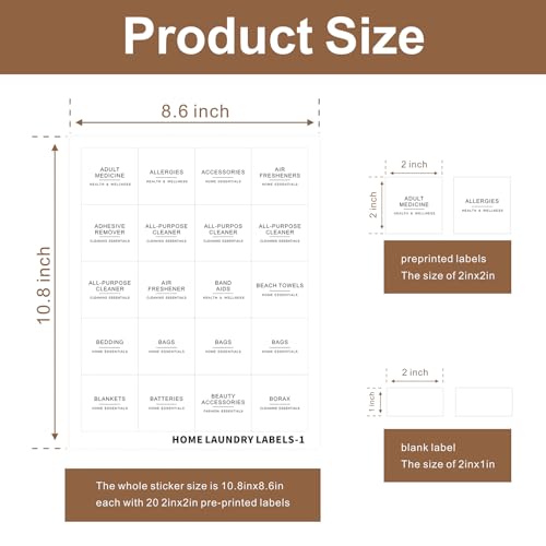 KIUKIUO 540 PCS Bathroom Home Laundry Labels for Organizing with DIY Blank Labels, Preprinted Minimalist Waterproof Oil Resistant Stickers for Bathroom Laundry Home Beauty Organization Supplies - Image 3