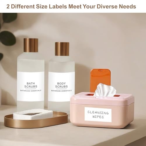 KIUKIUO 540 PCS Bathroom Home Laundry Labels for Organizing with DIY Blank Labels, Preprinted Minimalist Waterproof Oil Resistant Stickers for Bathroom Laundry Home Beauty Organization Supplies - Image 5